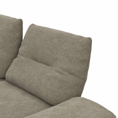 Ecksofa Lucero - Longchair mit 2-Sitzer rechts, Stoff, Olivegrün