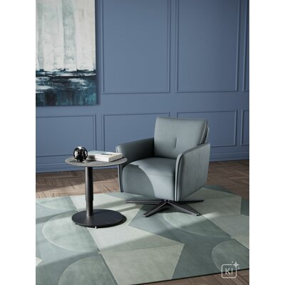 Sessel Amadena - Leder, Eisblau
