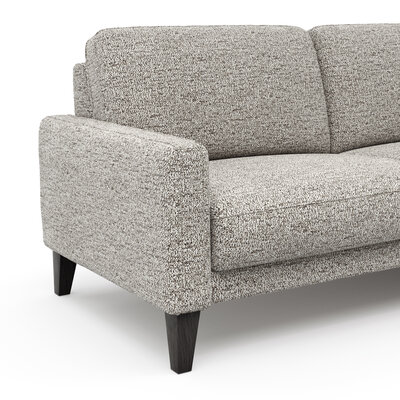 Ecksofa Matero - 2,5-Sitzer mit Longchair rechts inkl. Relaxfunktion motorisch, Stoff, Graubeige