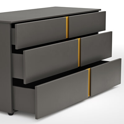 Kommode Loretto - BHT ca. 127x70x51 cm, Lack matt, Anthrazit