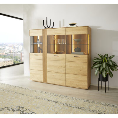 Highboard Estana - inkl. Beleuchtung, Eiche massiv, legno