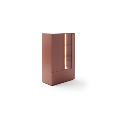 Highboard Colore - mit Beleuchtung, BHT ca. 90x144x45 cm, Lack Samtbeere 145335