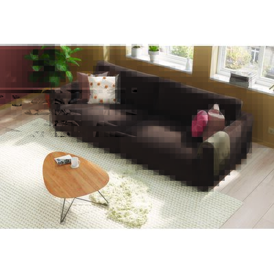 Bigsofa Liendo - 3-Sitzer XL, Stoff, Mocca