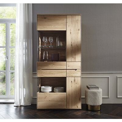 Vitrine Amora - Wildeiche massiv bianco