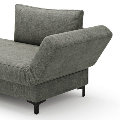 Schlafsofa Verano - Ausrichtung rechts inkl. Schlaffunktion und Bettkasten, Stoff, Grün