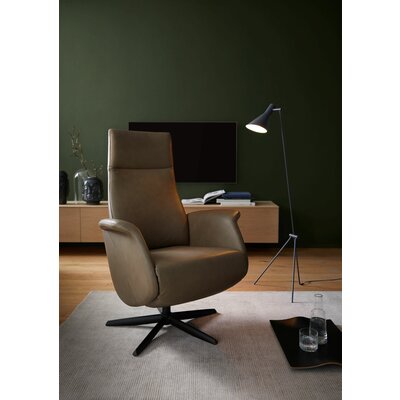 Sessel Girona - Relaxfunktion (motorisch), Leder, Moos