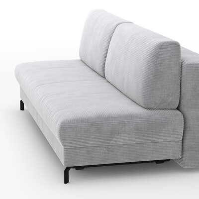 Schlafsofa Salema - 3-Sitzer mit Schlaffunktion (Liegefläche ca. 150x200cm), Stoff, Hellgrau