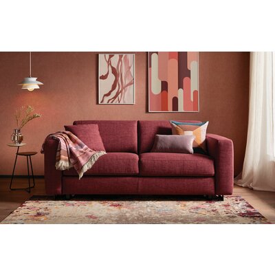 Sofa Lumaria - 3-Sitzer mit Schlaffunktion, Stoff, Bordeaux