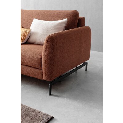 Ecksofa Enna - Longchair Links mit 1,75-Sitzer, inkl. motorischer Relaxfunktion, Stoff, Terracotta