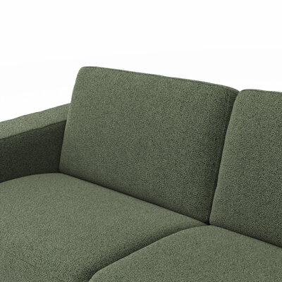 Sofa Nuoro - 2,5-Sitzer inkl. Schlaffunktion, Armlehne breit, Stoff, Olivgrün