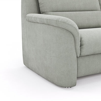 Ecksofa Cornella Plus - 2-Sitzer mit Ecke und Abschlussteil rechts inkl. Relaxfunktion (motorisch) und Kopfteilverstellung, Stoff, Graubraun