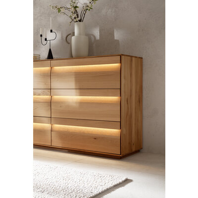 Sideboard Due Viso - BHT ca. 183x103x45 cm, Wildeiche Roheffekt, geölt