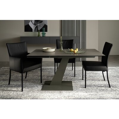Stuhl Penthouse - Leder, Schwarz, 4 Fuß, Metall, Schwarz