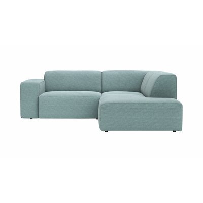 Ecksofa Elementos - 1,5-Sitzer links mit Ecke rechts, Stoff, Seablue 144996