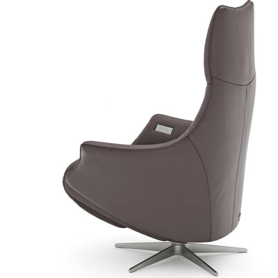 Relaxsessel Girona - Relaxfunktion (motorisch), Leder, Dunkelgrau