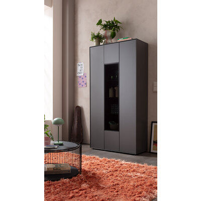 Vitrine Medio - Melamin, Schiefergrau