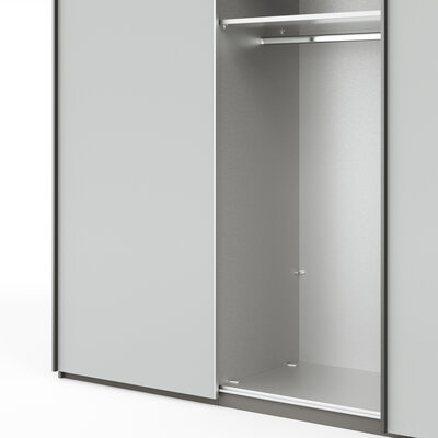 Schwebetürenschrank Marbella - B. ca. 250 cm, Glas, Weiß