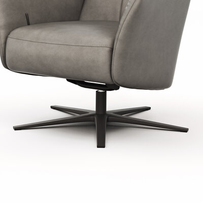 Sessel Noto Relax II - Rückenlehne verstellbar, Leder, Eisengrau