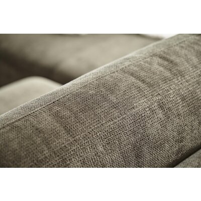 Ecksofa Oviedo - Longchair links mit 1,5-Sitzer, Stoff, Braungrün