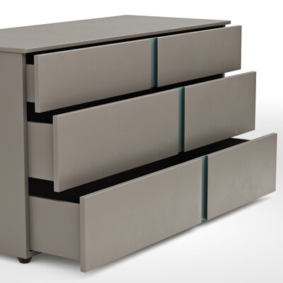 Kommode Loretto - BHT ca, 127x70x51 cm, Lack matt, Steingrau