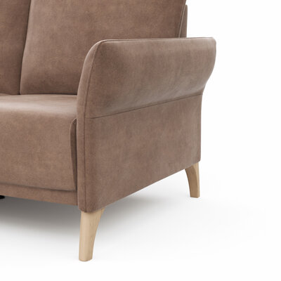 Ecksofa Rosario - Ecke mit 2-Sitzer rechts, Stoff, Cognac