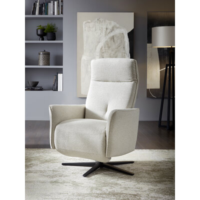 Relaxsessel Amadena - Relaxfunktion (manuell), Stoff, Creme