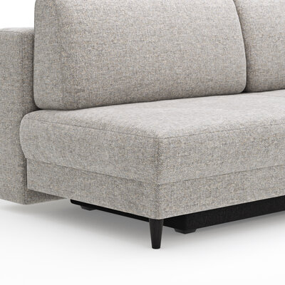 Schlafsofa Salema - 3-Sitzer mit Schlaffunktion (Liegefläche ca. 150x200cm), Stoff, Kiesel