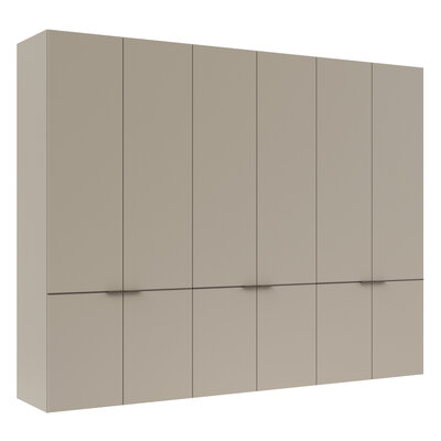 Drehtürenschrank Matera - BHT ca. 301x235x60 cm, Lack Matt, Muschelgrau, Griffe Coffee 131582