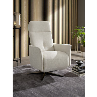 Relaxsessel Amadena - Relaxfunktion (manuell), Stoff, Creme