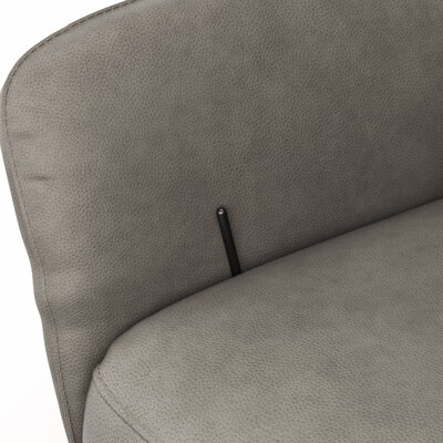 Sessel Noto Relax II - Rückenlehne verstellbar, Leder, Eisengrau