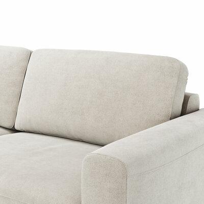 Ecksofa Oviedo - 2,5-Sitzer mit Ecke rechts, Stoff, Natur