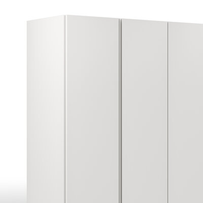 Drehtürenschrank Loretto - B ca. 254 cm, Melamin matt, Weiß