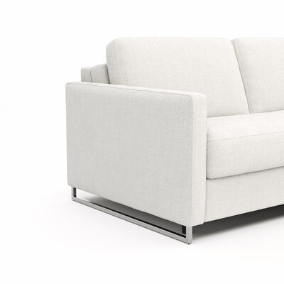 Sofa Nuoro - 2,5-Sitzer inkl. Schlaffunktion, Armlehne mit Kufe, Stoff, Natur