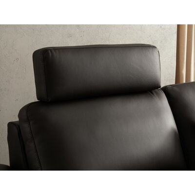 Ecksofa Enna - 3-Sitzer mit Ecke rechts inkl. motorischer Relaxfunktion, Leder, Mocca