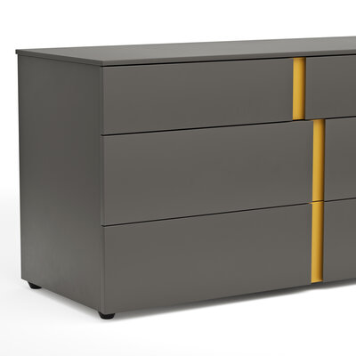 Kommode Loretto - BHT ca. 127x70x51 cm, Lack matt, Anthrazit