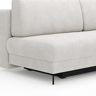 Schlafsofa Salema - 3-Sitzer mit Schlaffunktion (Liegefläche ca. 150x200cm), Stoff, Weiß