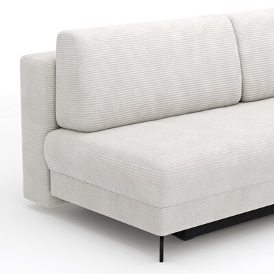 Schlafsofa Salema - 3-Sitzer mit Schlaffunktion (Liegefläche ca. 150x200cm), Stoff, Weiß