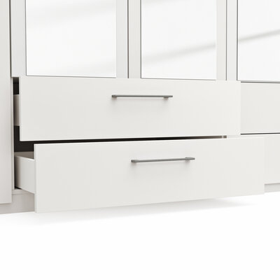 Drehtürenschrank Viana - B. ca. 270 cm, Lack, Weiß