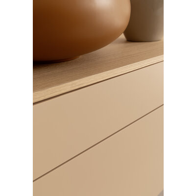 Sideboard Venzone - BHT ca. 234x54x40 cm, Lack, Pfirsich, Eiche