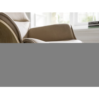Relaxsessel Perano - Drehbar, Wildeiche hell, Leder, Beige