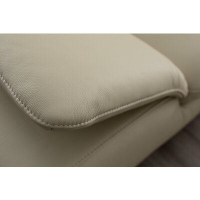 Ecksofa Collina - 2,5-Sitzer, Longchair rechts, inklusive Kopfstütze, Leder, Ecru