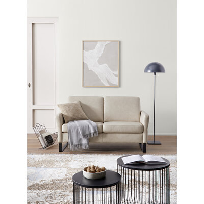 Sofa Arima N - 2-Sitzer inkl. Armlehne klappbar, Leder, Champagner