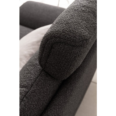 Ecksofa Collina - Longchair links, 2,5-Sitzer inkl. Sitztiefen- u. Armlehehnenverstellung, Stoff, Dunkelgrau