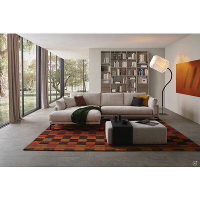 Ecksofa Cuneo Select - Longchair links mit 2,5-Sitzer, Stoff, Graubeige