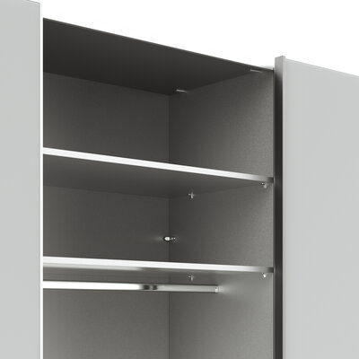 Schwebetürenschrank Marbella - B ca. 300 cm, Glas, Weiß