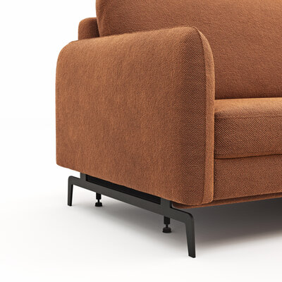 Ecksofa Enna - 1,75-Sitzer mit Longchair rechts, inkl. Relaxfunktion (motorisch), Stoff, Terracotta