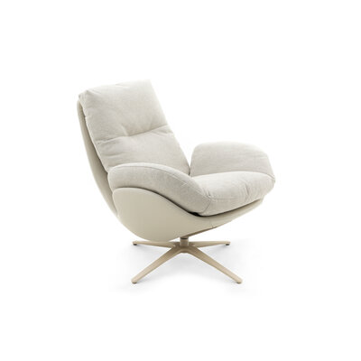 Drehsessel Nuvia - inklusive motorischer Relaxfunktion, Stoff, Graubeige, Leder, Graubeige