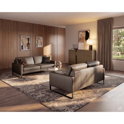Sofa Enna - 3,5-Sitzer mit motorischer Relaxfunktion und Sitzvorzug, Leder, Dunkelbraun