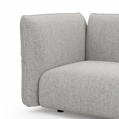 Ecksofa Motone - 2,5-Sitzer mit Ecke rechts, Stoff, Hellgrau