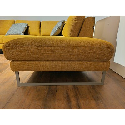 Ecksofa Enna - 2,5-Sitzer mit Ecke rechts inkl. motorischer Relaxfunktion, Stoff, Senfgelb